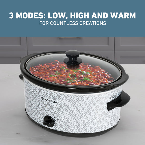 West Bend Pattern Slow Cooker, 6 Qt. Capacity