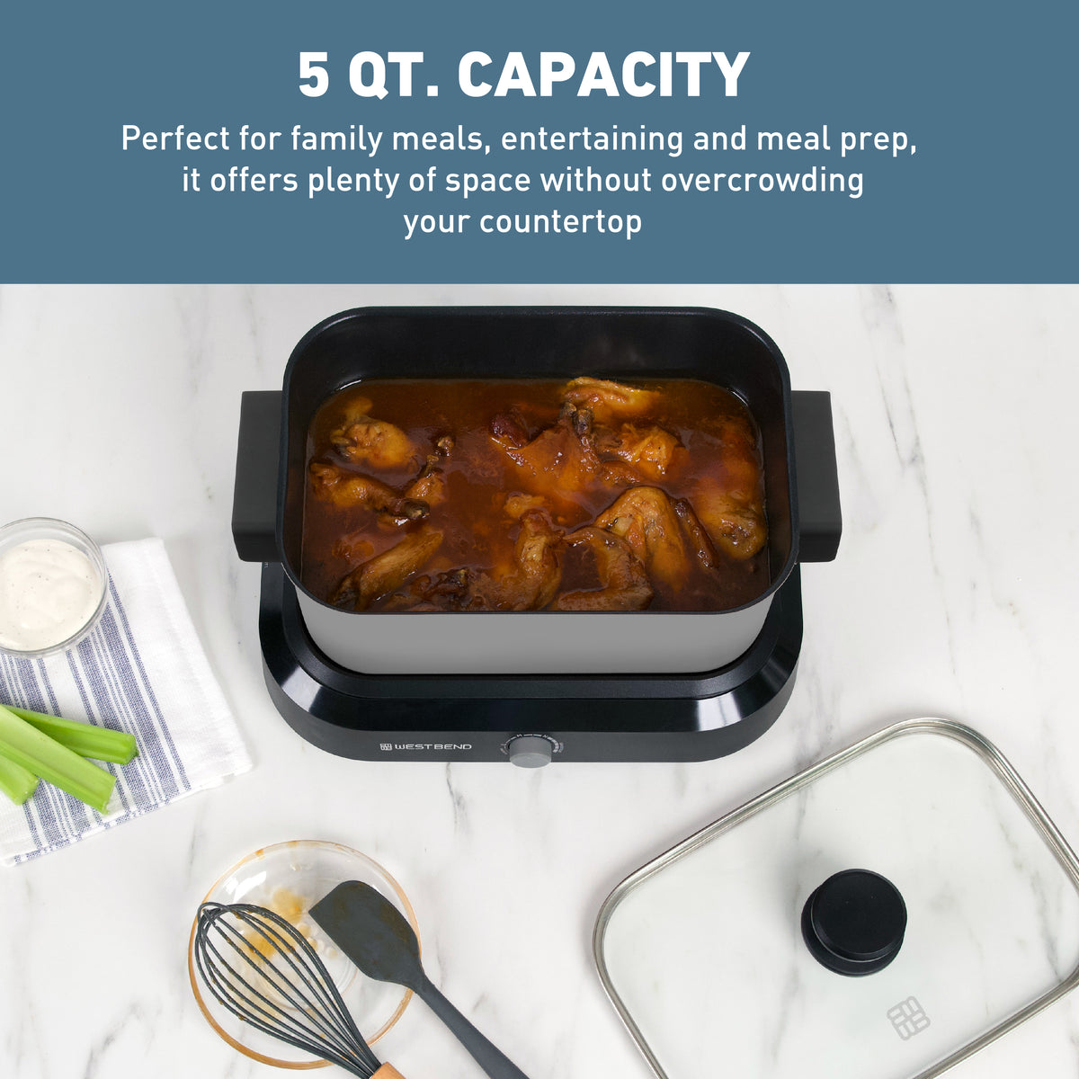 West Bend Versatility Cooker with Storage Bag and Non-Stick