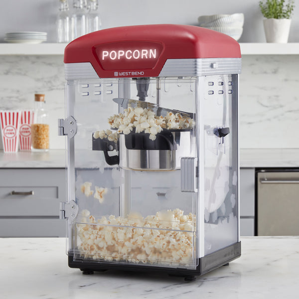 West Bend Theater Crazy 4 Qt. Popcorn Machine with Bags, in Red- Lifestyle