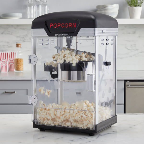 West Bend Theater Crazy 4 Qt. Popcorn Machine with Bags, in Black- Lifestyle