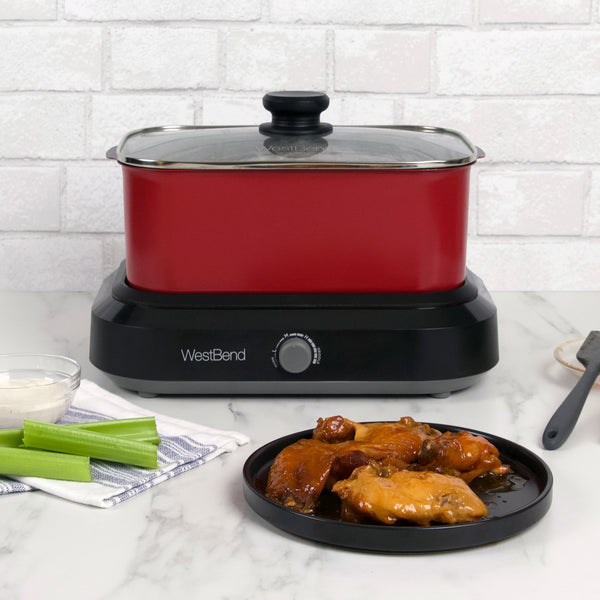 West Bend Versatility Slow Cooker, 5 Qt. Capacity, in Red- Lifestyle