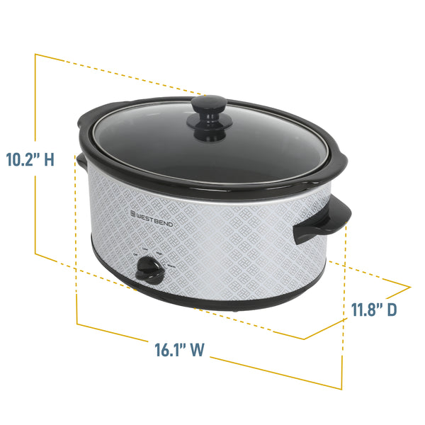 West Bend Pattern Slow Cooker, 6 Qt. Capacity
