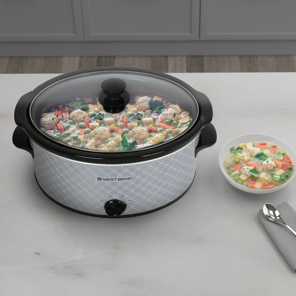 West Bend Pattern Slow Cooker, 6 Qt. Capacity