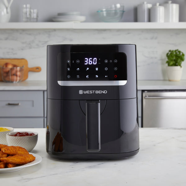 West Bend 5 Qt. Air Fryer with 10 Presets, in Black- Lifestyle