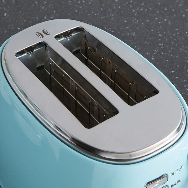 West Bend 2-Slice Stainless Steel Retro-Style 4 Functions, 6 Settings Toaster, Blue - West Bend