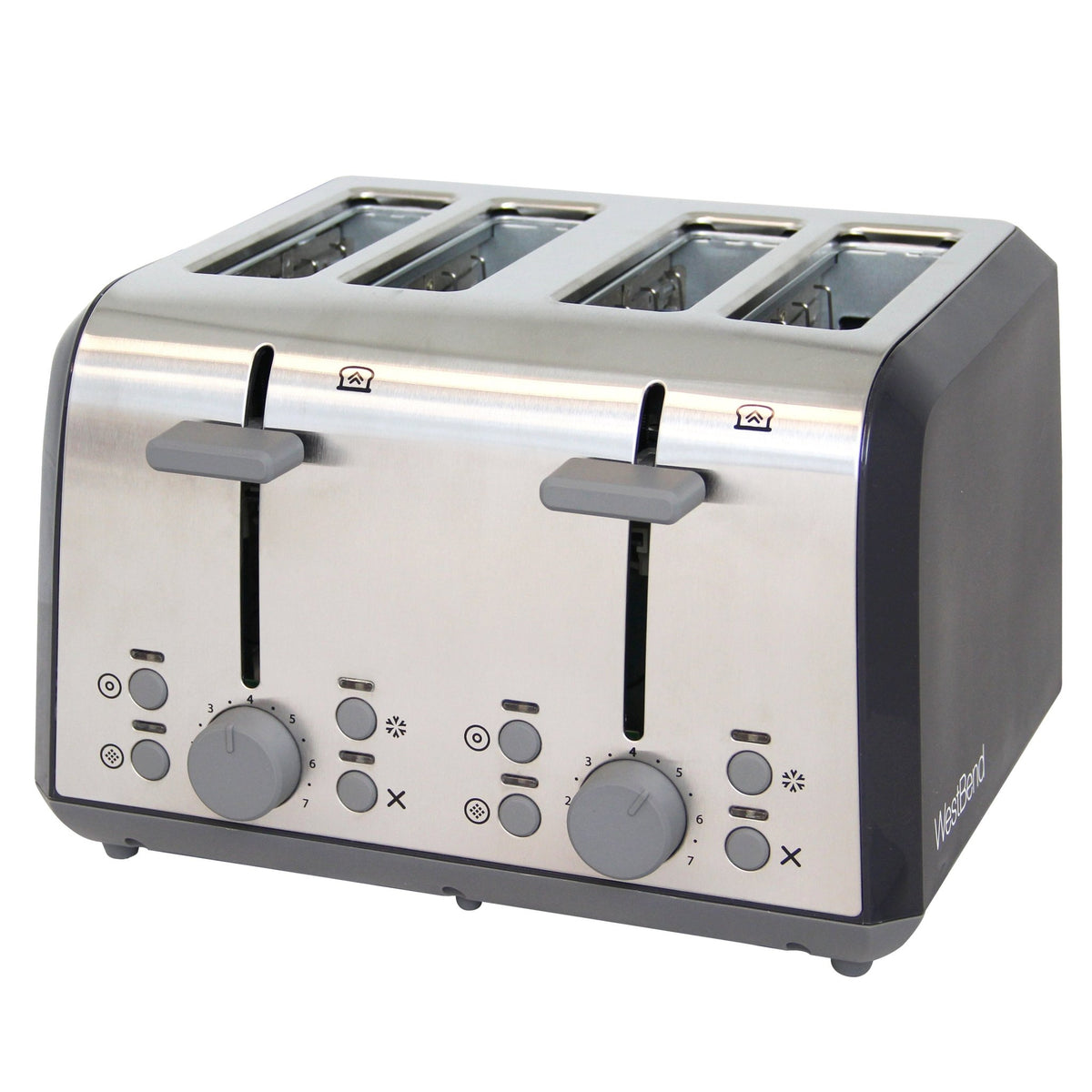 West Bend 2-Slice Toaster with Anti-Jam and Auto-Shut-Off, in Black/Stainless  Steel (78823)