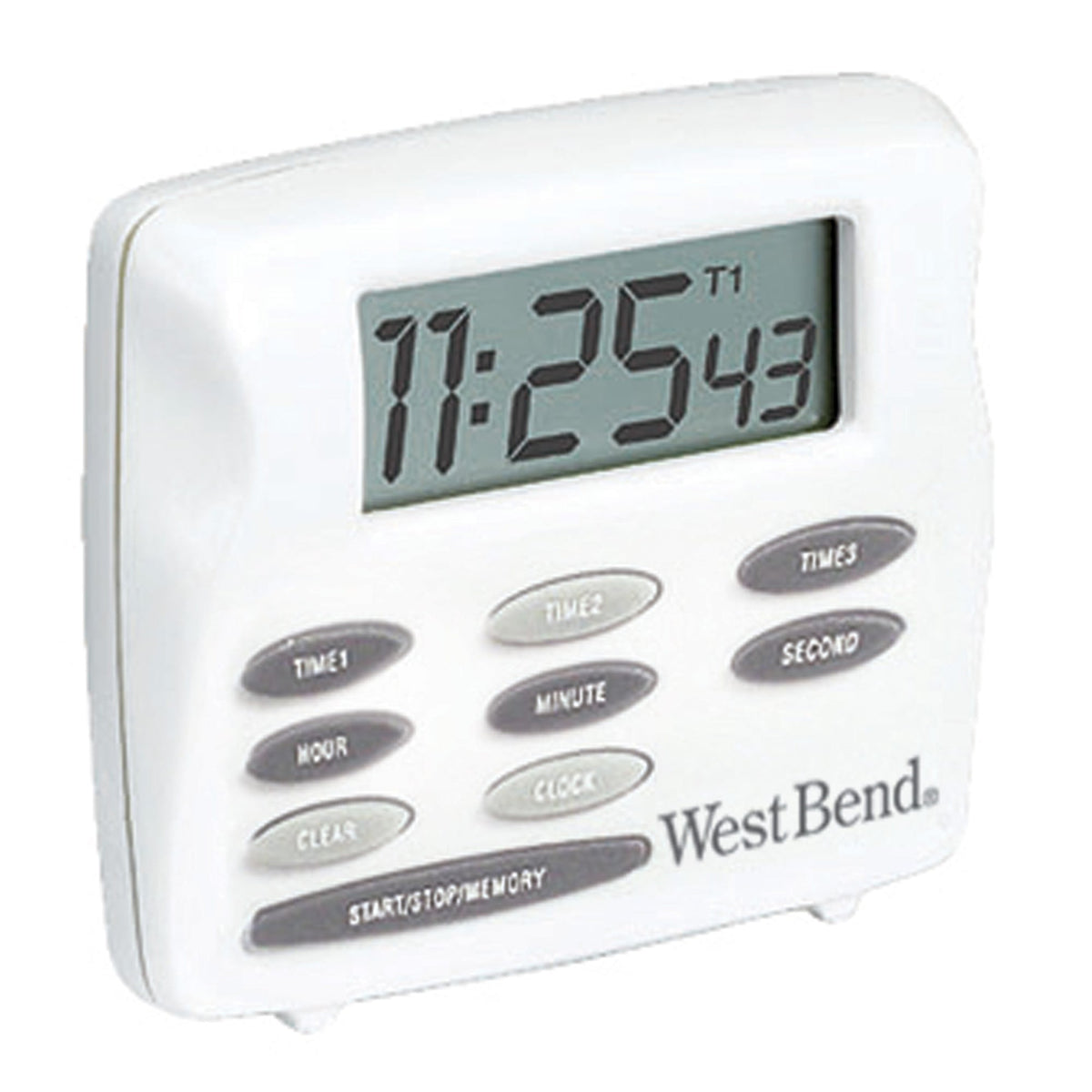 West Bend Versatile Kitchen Timer and Clock with 3 Timing Channels, in  White (40053)