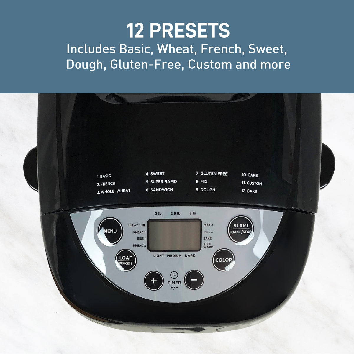 West Bend Hi-Rise Bread Maker with 12 Preset Digital Controls, 3 lb ...