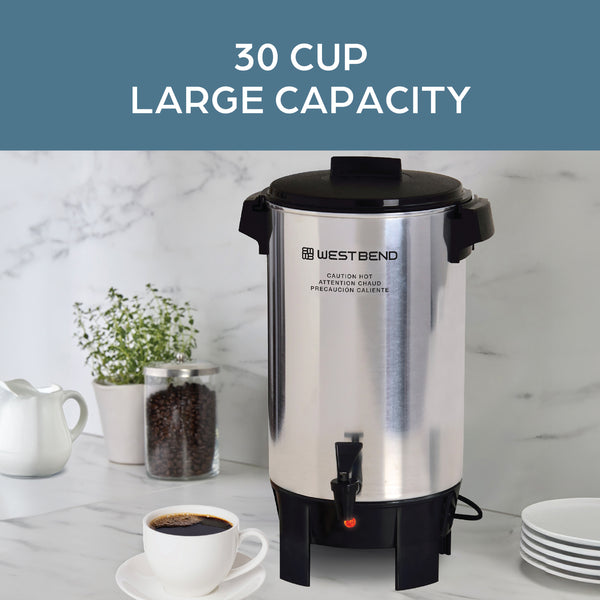 West Bend Large Capacity 30-Cup Coffee Maker with Temp Control