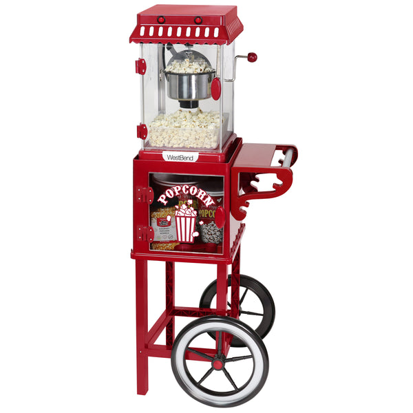 West Bend Compact Popcorn Machine and Cart, 10-Cup Capacity