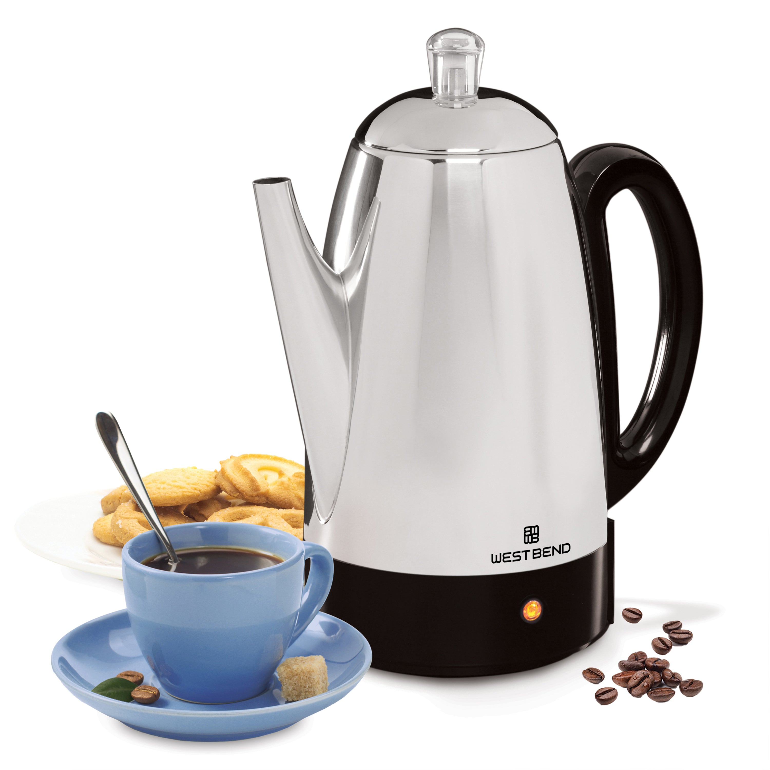 West Bend Classic 12-Cup Coffee Percolator with Cordless Serving