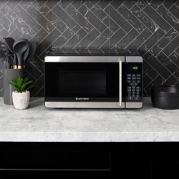 0.7 cu. ft. microwave oven with black viewing window and right control panel