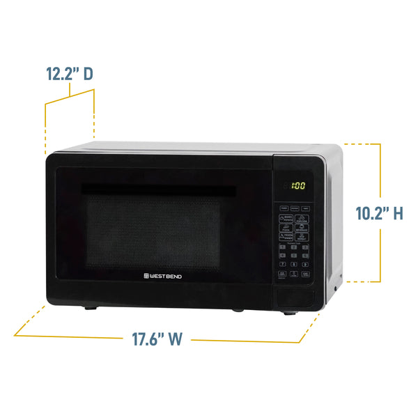 0.7 cu. ft. microwave oven dimension diagram with width and height labels