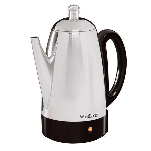 West Bend 12-Cup Coffee Percolator, in Stainless Steel