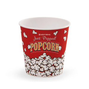 West Bend Reusable Plastic Theater Popcorn Bucket, 3 Qt., in Red
