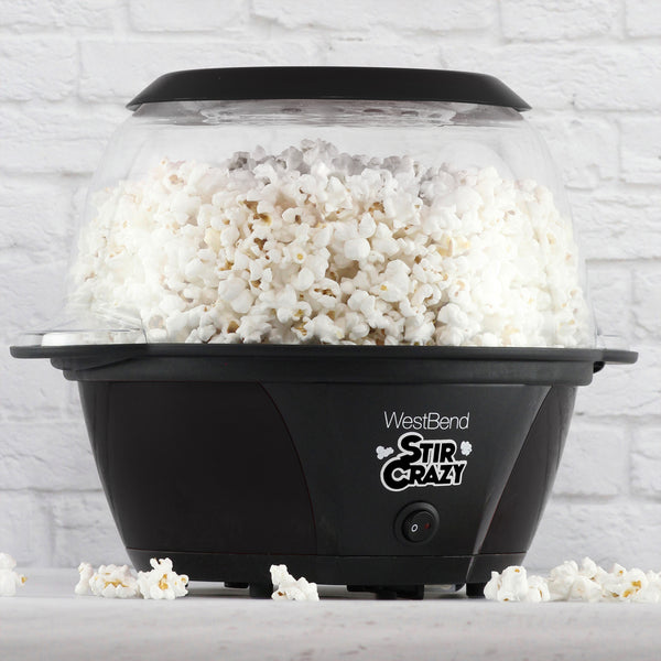 West Bend Stir Crazy Stirring Oil Popcorn Machine, 6 Qt. Capacity