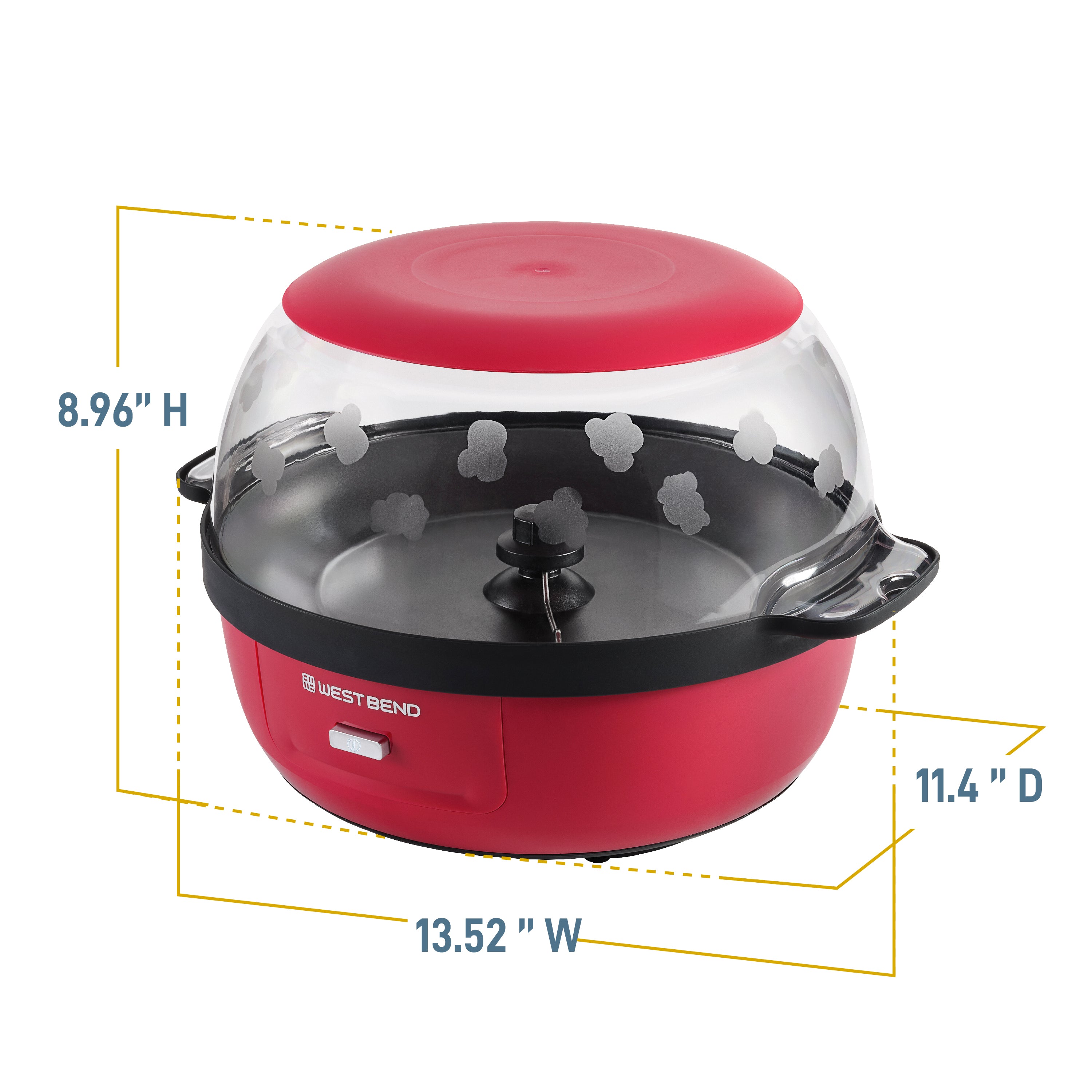 Back to Basics Stir Crazy 6-Quart Electric Popcorn Popper Mod#PC17583 Red  WORKS