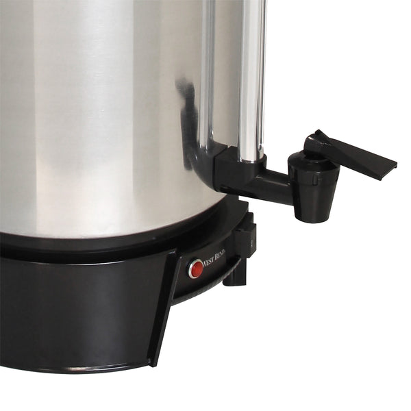 West Bend Polished Aluminum Coffee Urn, 33600, 100 Cup, 1500W