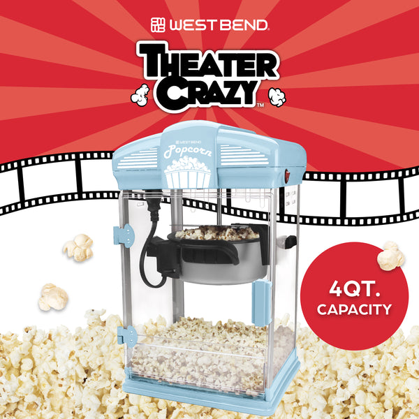 West Bend Theater Crazy Stirring Oil Popcorn Maker, 4 Qt. Capacity