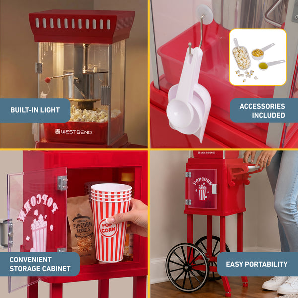 West Bend Popcorn Cart 2.5 oz Kettle
