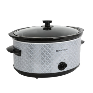 West Bend Pattern Slow Cooker, 6 Qt. Capacity, in Silver