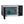 White microwave oven door open showing teal mug on turntable
