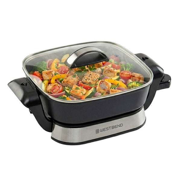 West Bend 11" 4.2 Quart Electric Skillet with Foldable Base - West Bend