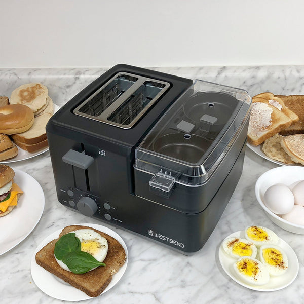 West Bend 2 - Slice Toaster with Egg Cooker and Meat Warmer - West Bend