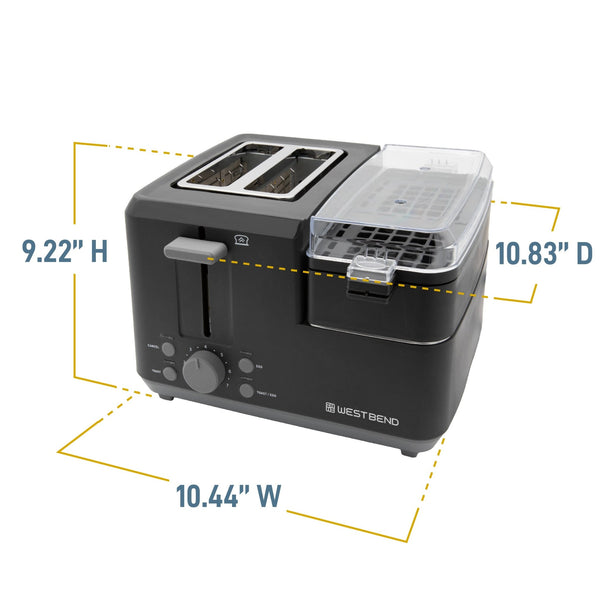 West Bend 2 - Slice Toaster with Egg Cooker and Meat Warmer - West Bend