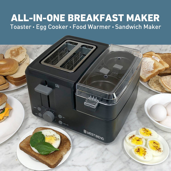 West Bend 2 - Slice Toaster with Egg Cooker and Meat Warmer - West Bend