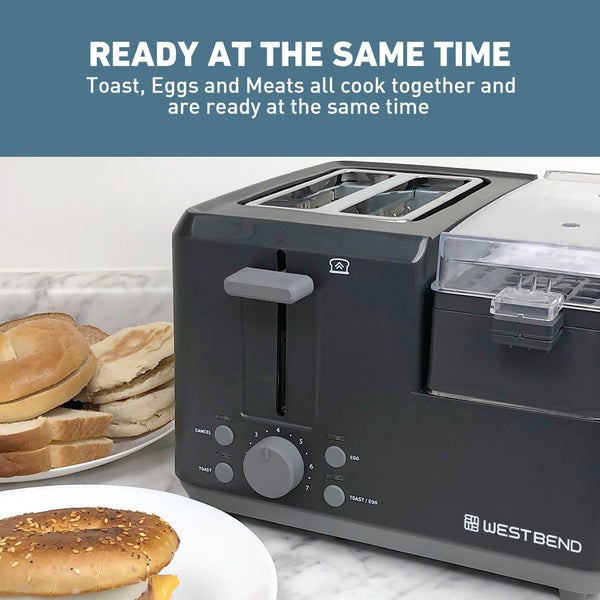 West Bend 2 - Slice Toaster with Egg Cooker and Meat Warmer - West Bend