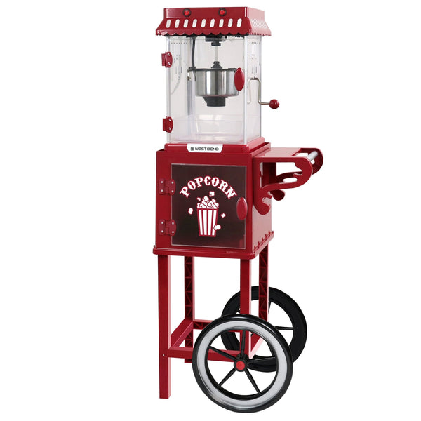 West Bend Compact Popcorn Machine and Cart, 10 - Cup Capacity - West Bend