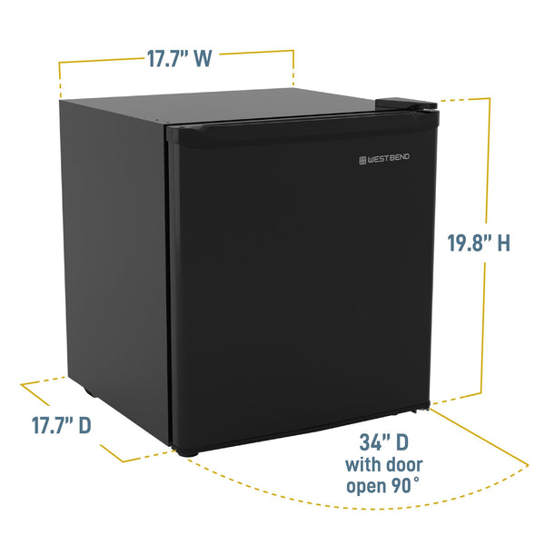 West Bend Compact Refrigerator Automatic Defrost Adjustable Shelves - West Bend
