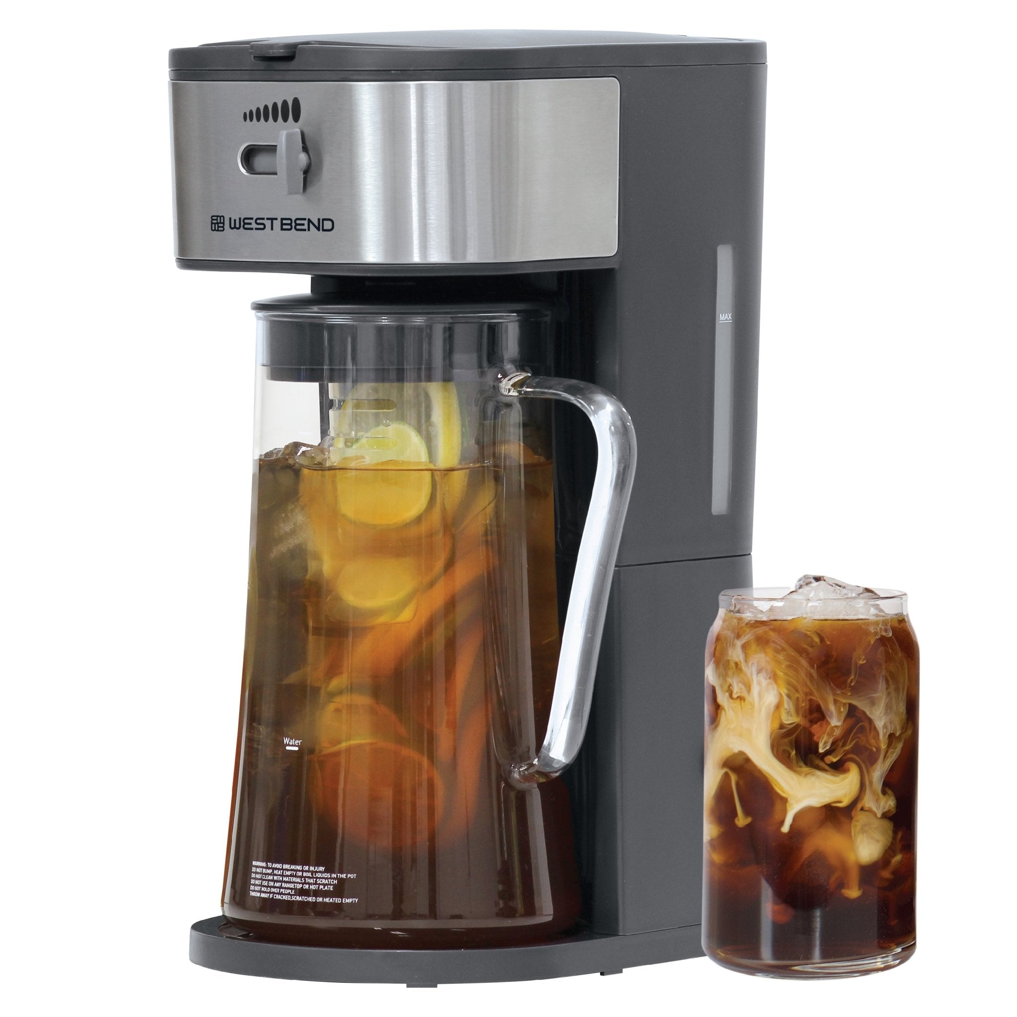 West Bend Ice Tea Maker with Infusion Tube, 2.75 Qt. Capacity, in Black