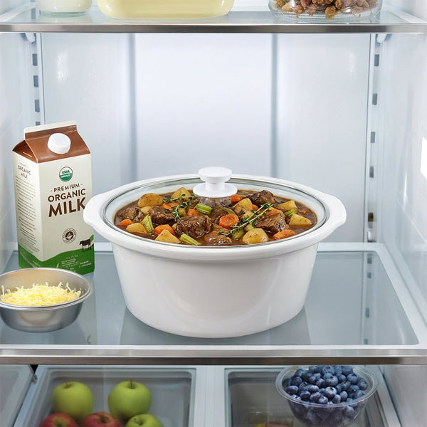 West Bend Pattern Slow Cooker, 4 Qt. Capacity in Yellow and White - West Bend