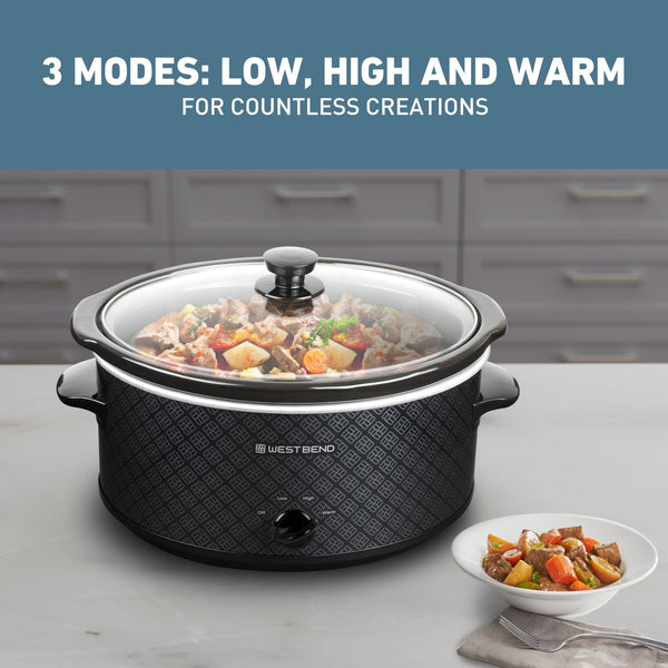 West Bend Pattern Slow Cooker, 6 Qt. Capacity - West Bend