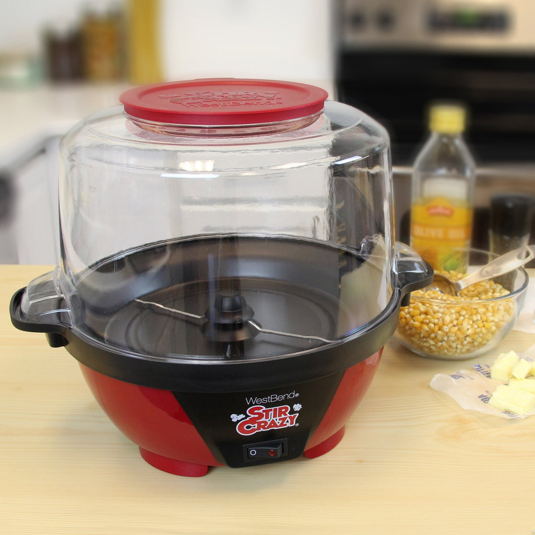 West Bend Stir Crazy Stirring Oil Popcorn Maker With Serving Bowl 850W west-bend-stir-crazy-stirring-oil-popcorn-maker-with-serving-bowl-850w