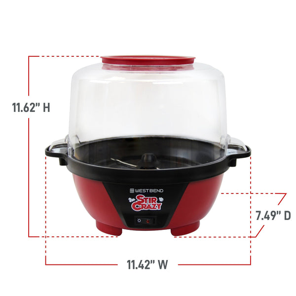 West Bend Stir Crazy Oil Popcorn Machine with Serving Bowl - West Bend