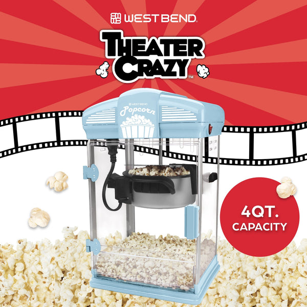 West Bend Theater Crazy Stirring Oil Popcorn Maker, 4 Qt. Capacity - West Bend