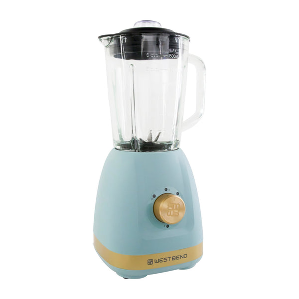 West Bend Timeless 5 Speed Multi - Function Blender, 48 oz Glass Jar, with Travel Cup - West Bend