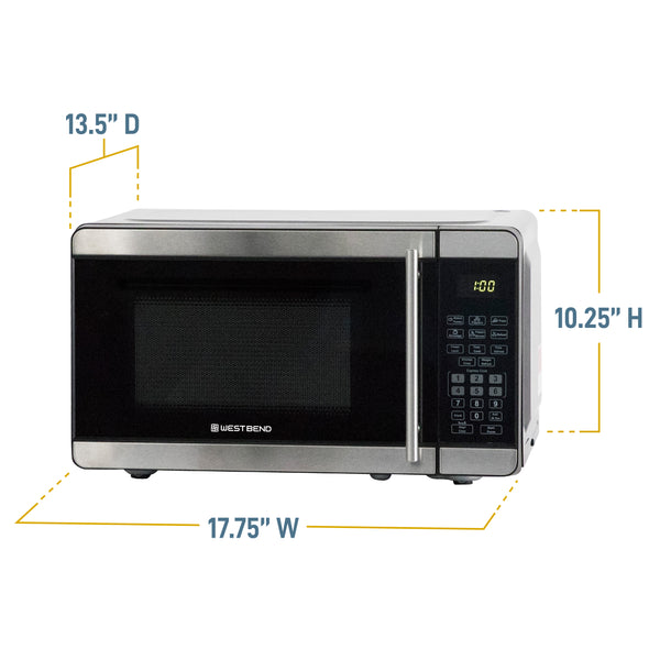 0.7 cu. ft. microwave oven dimension diagram with height and width labels