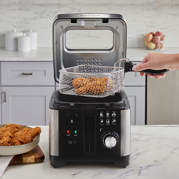 West Bend Deep Fryer, 3L Capacity, in Stainless Steel- Lifestyle