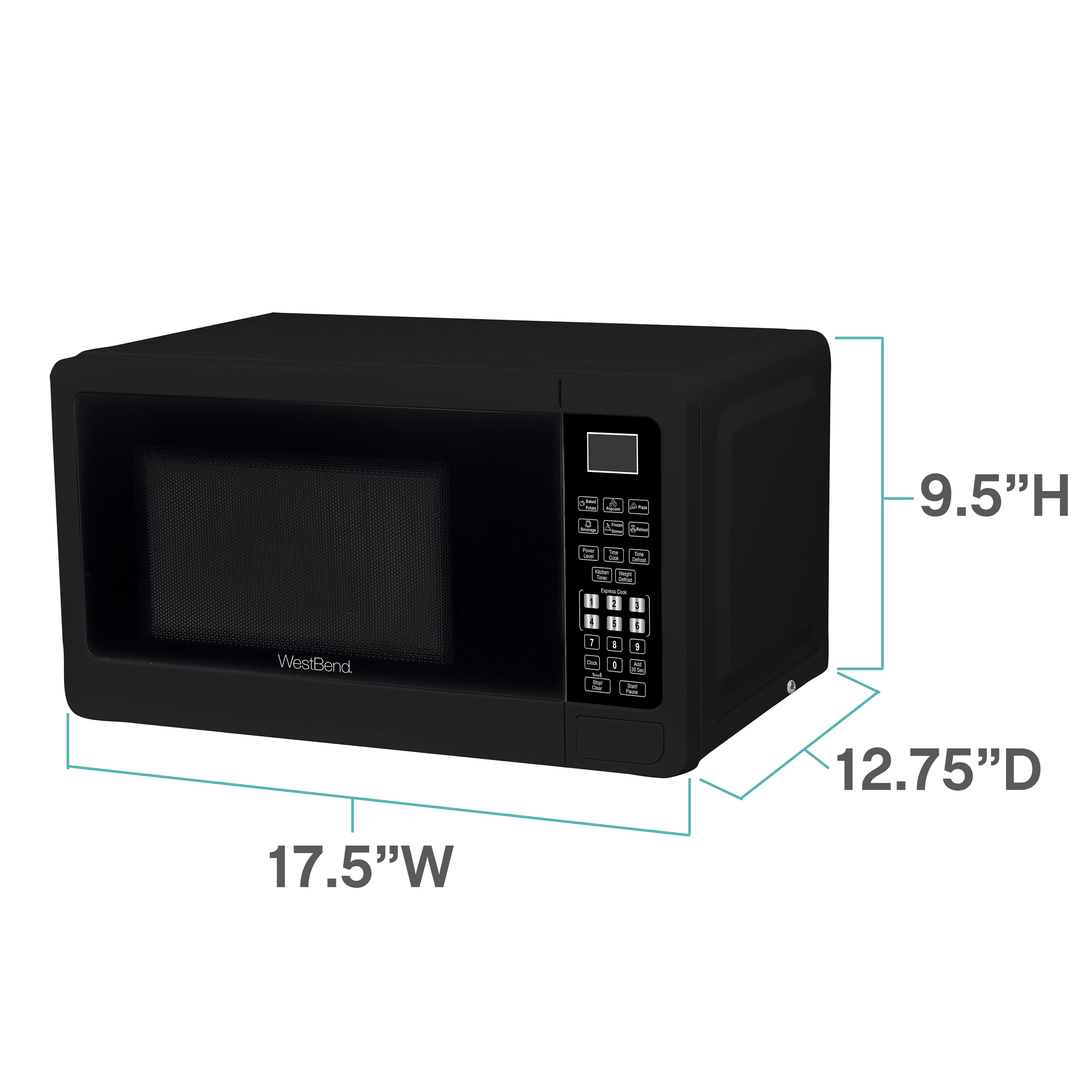 0.7 Cu ft Compact Countertop Microwave Oven, White