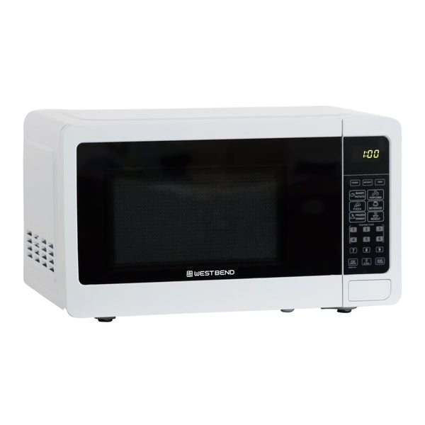 0.7 cu. ft. microwave oven with lit digital time display on right