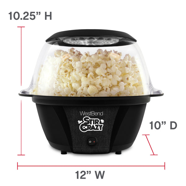 West Bend Stir Crazy Stirring Oil Popcorn Machine, 6 Qt. Capacity