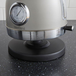 West Bend 1.7L, Retro-Style, Stainless Steel Electric Kettle, 1500 Watts, Gray