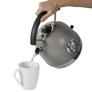 West Bend 1.7L, Retro-Style, Stainless Steel Electric Kettle, 1500 Watts, Gray