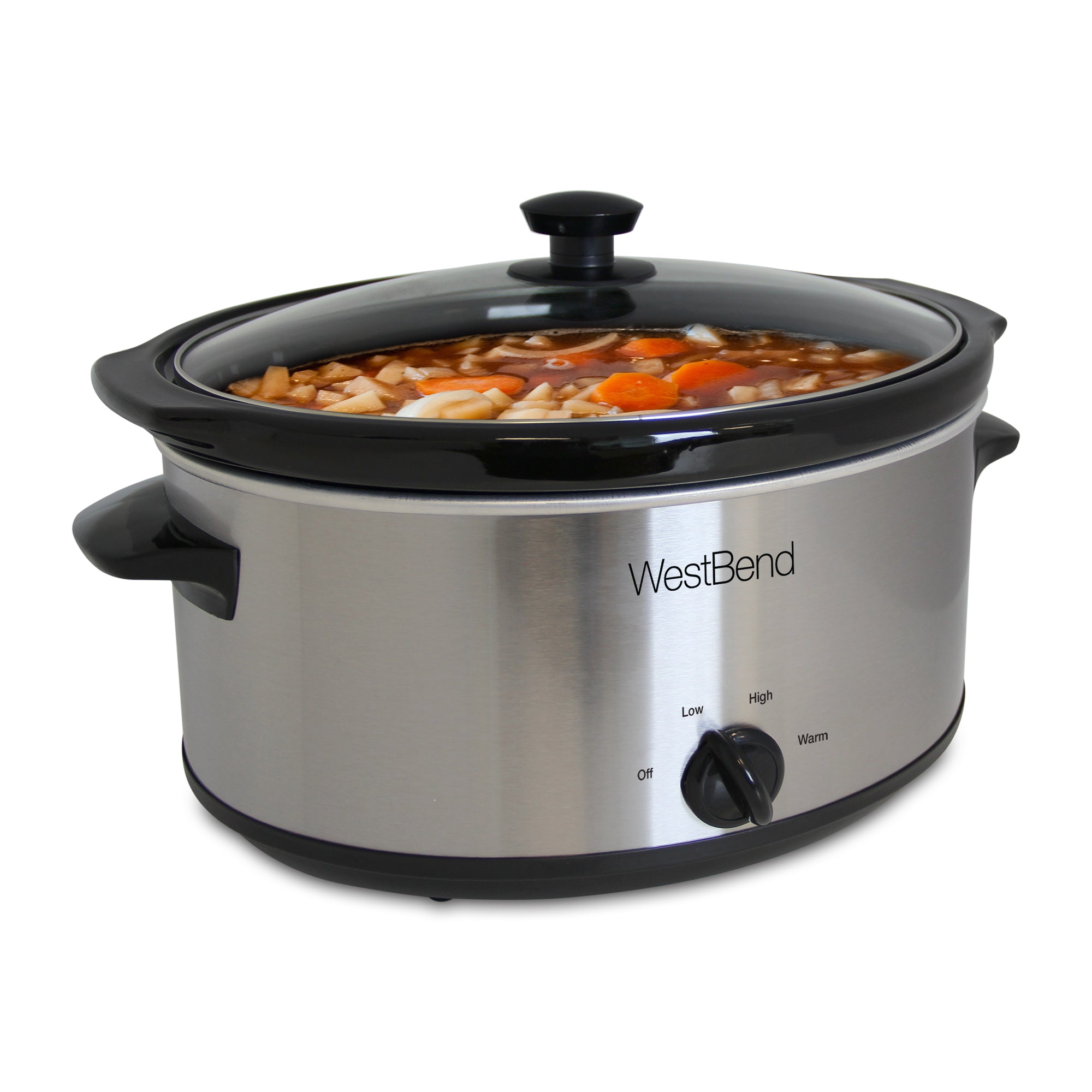 West Bend Large Slow Cooker with 3 Temperature Settings, 6 Qt