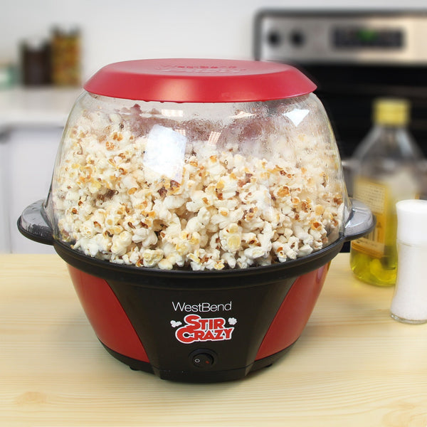 West Bend Stir Crazy Stirring Oil Popcorn Machine, 6 Qt. Capacity - West Bend